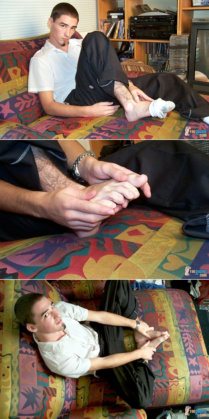 Hairy calves and smooth bare feet