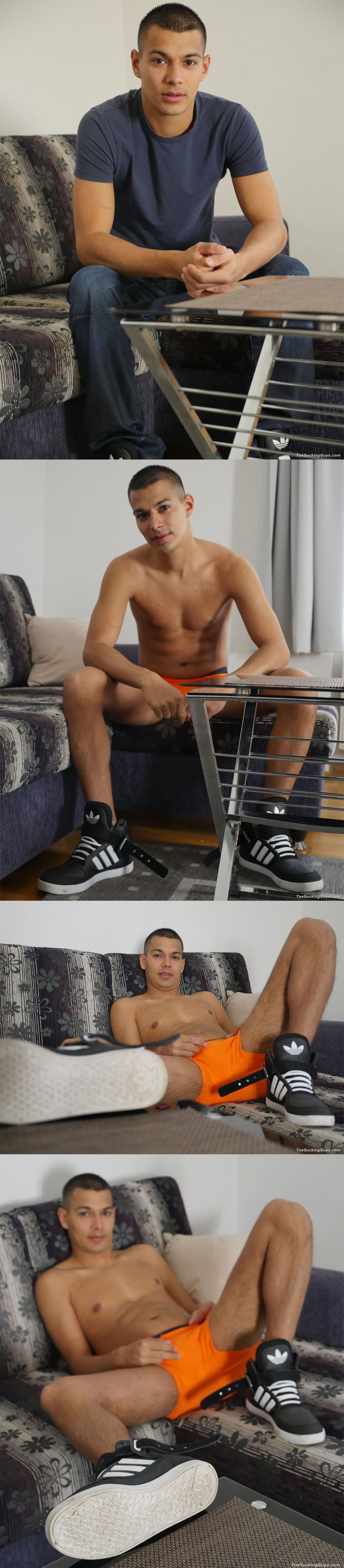 Will Sims in sneakers and underwear