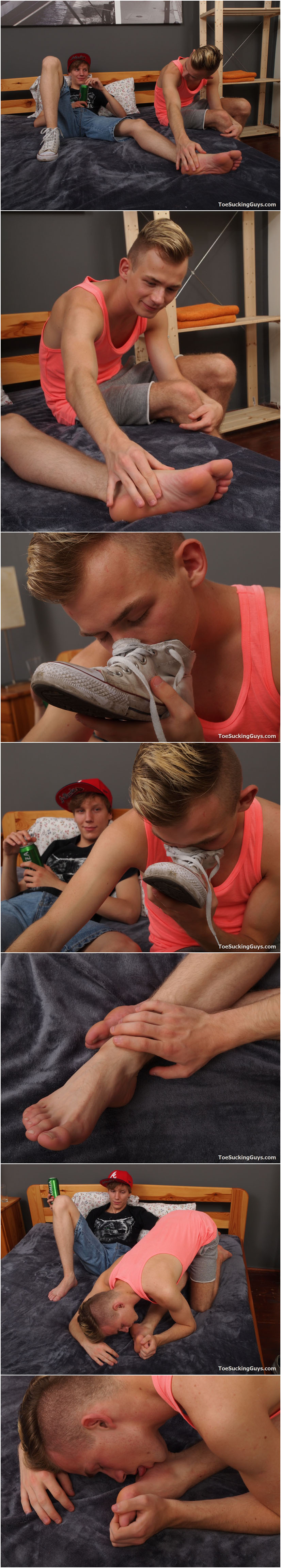 twink sneaker sniffing and foot worship