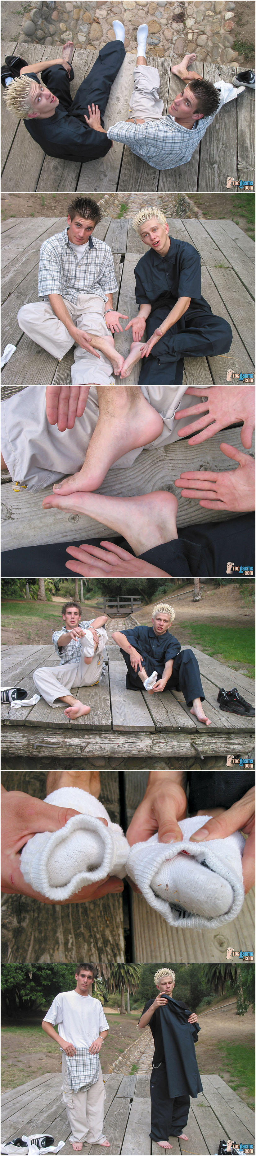 Twinks Evan Heinze and Ian Madrox showing off their feet