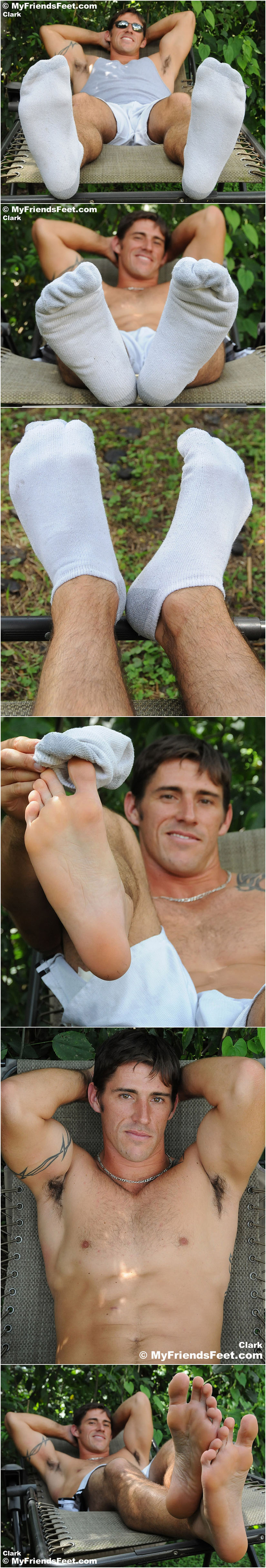 masculine hunk shows off his feet