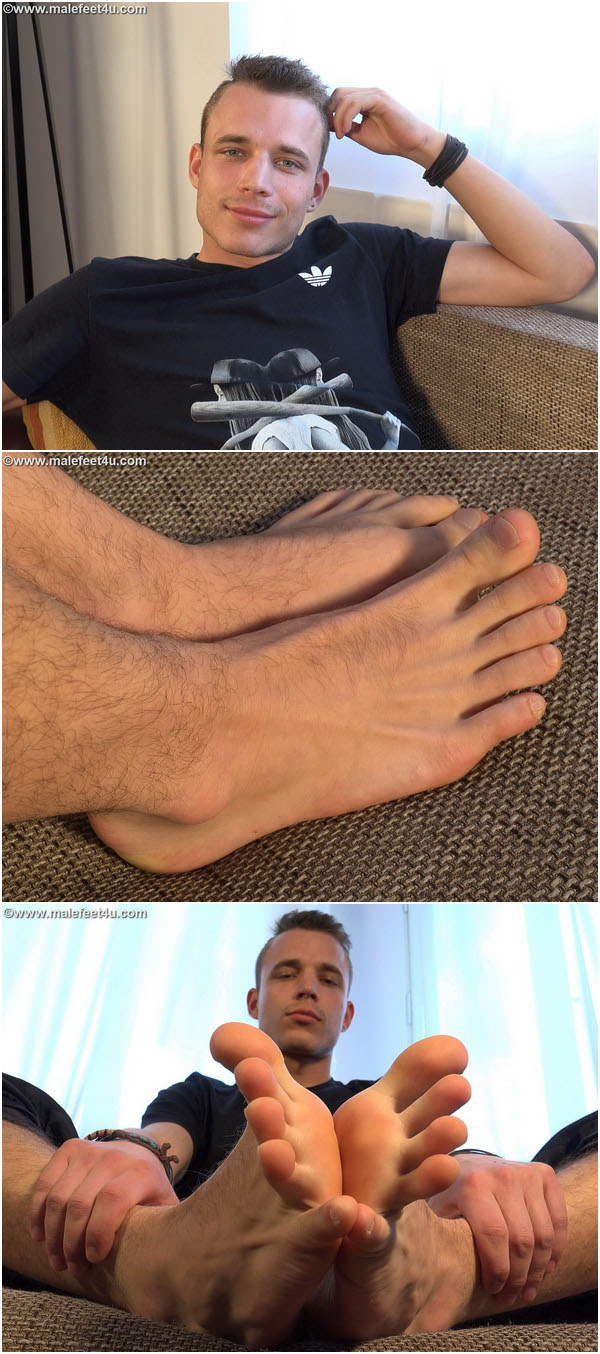 super cute european guy with very sexy bare feet