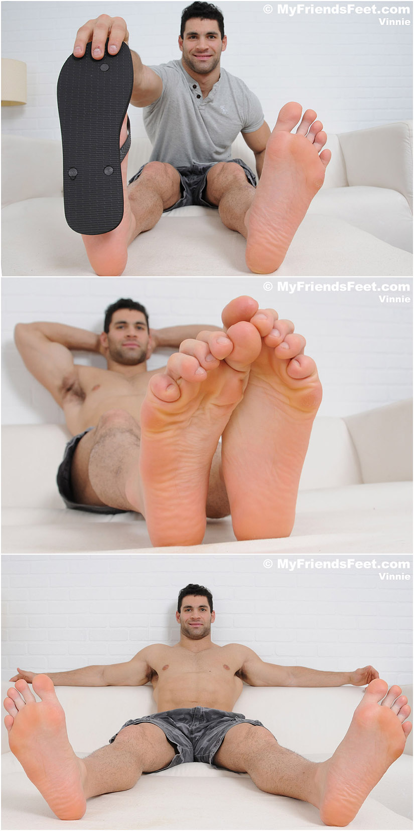 Gorgeous Italian hunk shows off his big, masculine bare feet