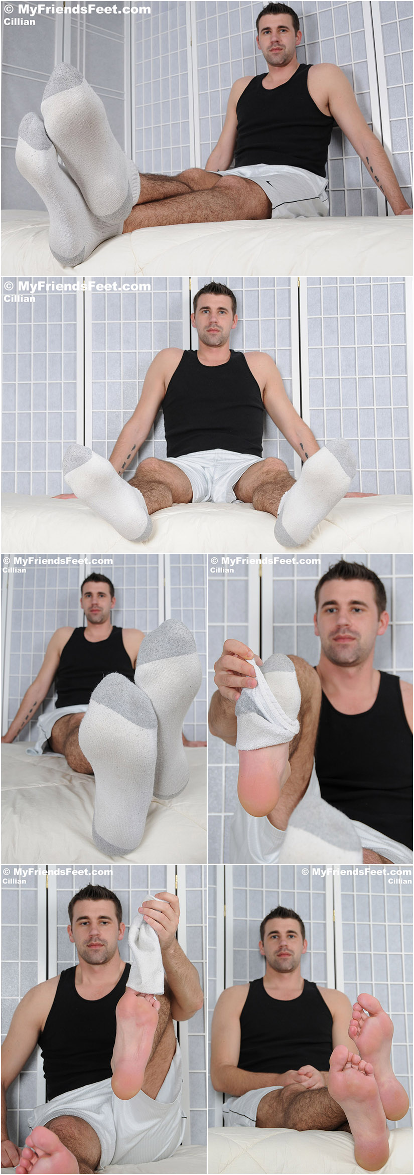 amateur guy takes off his white socks